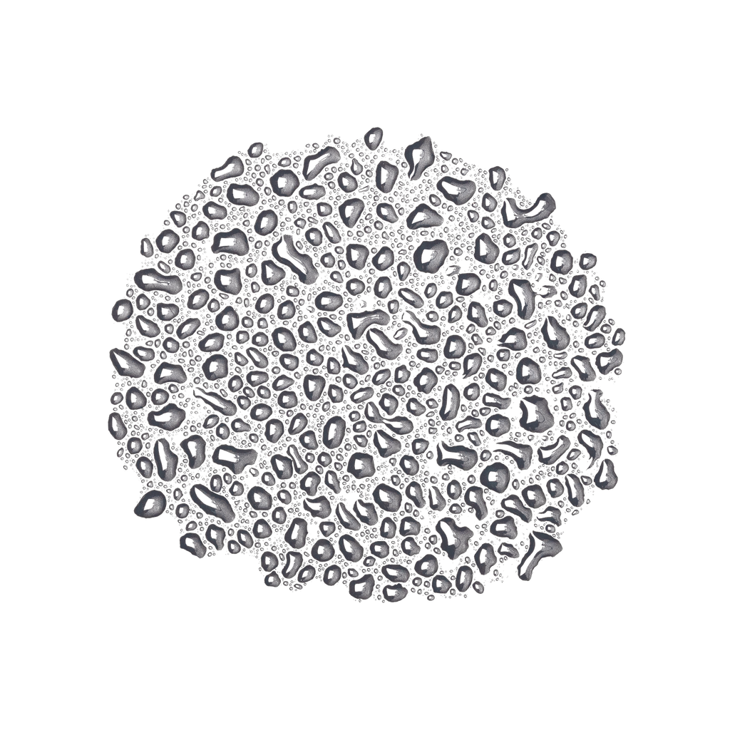 Droplets of transparent Eau Roma Water toner water.