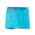 Outback Mate. A bright blue, smooth, trapezium shaped soap, with bumps along its left side and a wavy design in the mix.